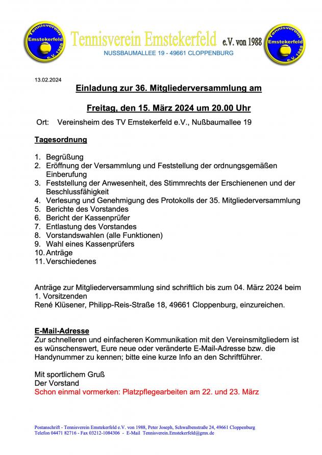 Mitgliederversammlung 2024