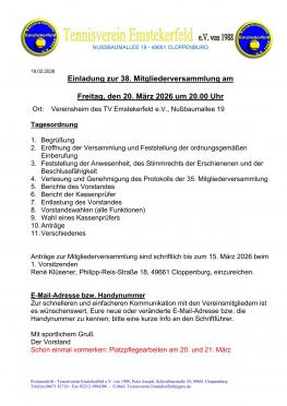 Mitgliederversammlung 2026